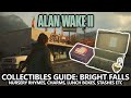 Alan Wake 2 - Collectibles Guide: Bright Falls - Nursery Rhymes, Charms, Lunch Boxes, Cult Stashes