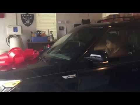 College student comes home from college and parents surprise her with her first car