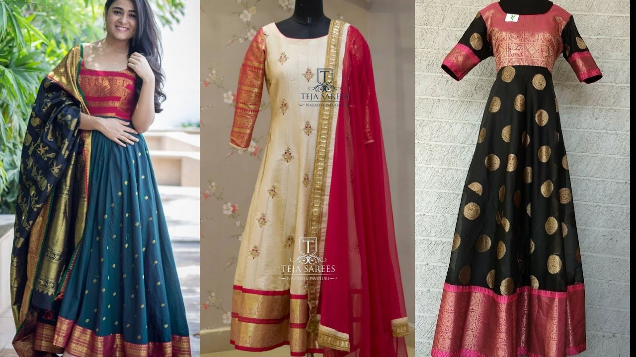 Watch video Refashion old silk saree into anarkali suit- Make new Frock Kurti from old saree Tips Now Refashion old silk saree into anarkali suit- Make new Frock Kurti from old saree Tips
