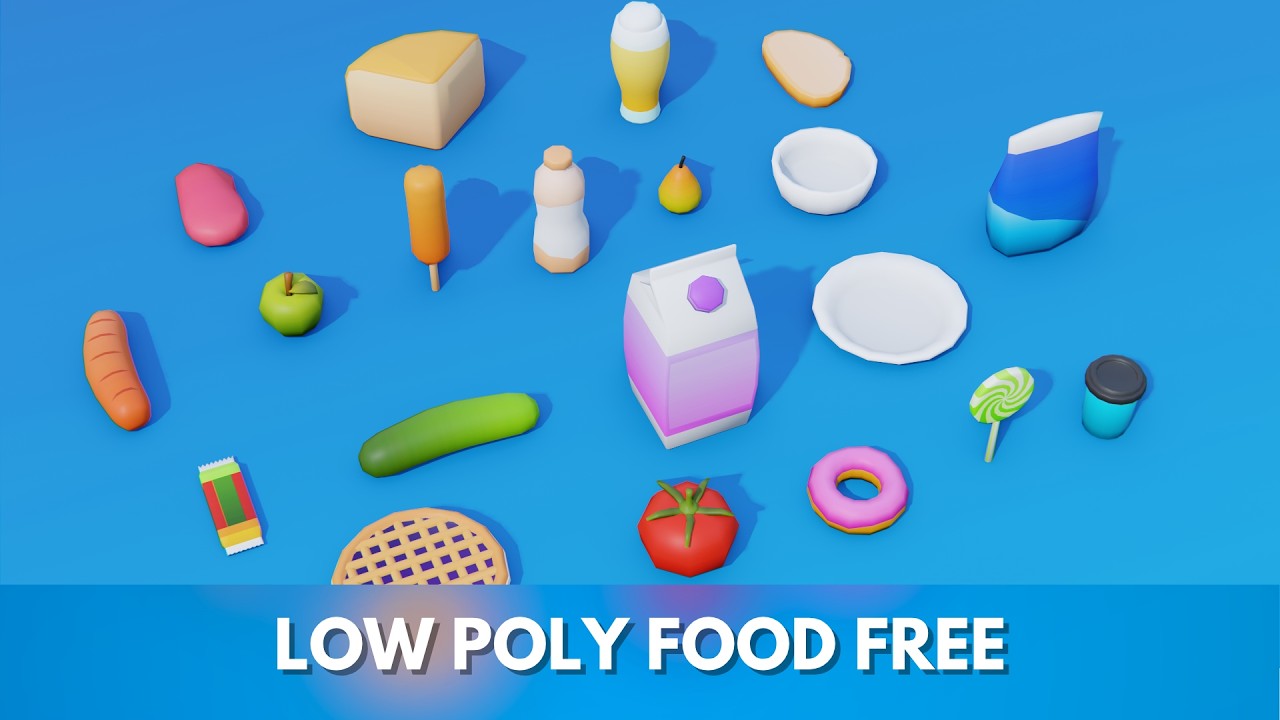Low Poly Food Pack FREE 3D Model