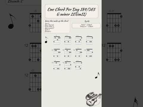 One chord per day 184/365: Gm11 (G minor 11) #guitar #guitarlesson #guitartutorial #tabs #music