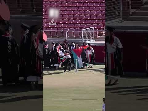 Stanford graduates stage pro-Palestine walkout at Google CEO speech | AJ #shorts
