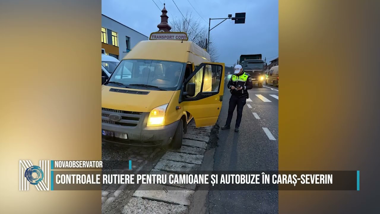 Controale rutiere pentru camioane și autobuze în Caraș-Severin