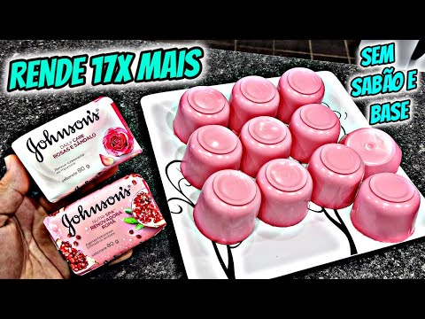 MULTIPLICAÇÃO DE SABONETE JOHNSON SEM SABÃO SEM BASE FICA IGUAL DO MERCADO COM 4 FAZ 17 UNIDADES