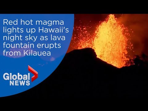 Stunning lava fountains causing toxic gas concerns for geologists