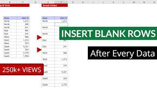 Inserting Blank Rows In Between Data Rows In Excel