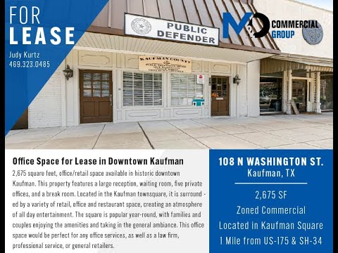 Office for Lease | 108 N Washington St, Kaufman, TX