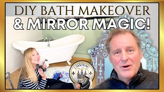 How to Paint an Acrylic Bathtub + Choose a Venetian Mirror | Grisaille Château Bathroom Makeover