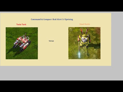 C&C Red Alert 3 - tesla tank vs steel ronin