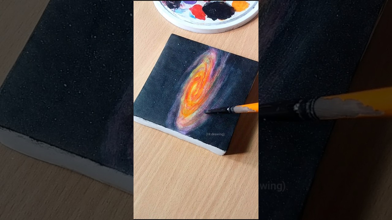 🌌Easy Milky Way Galaxy painting |scenery drawing| acrylic#shorts#painting#art#hr_drawing#short