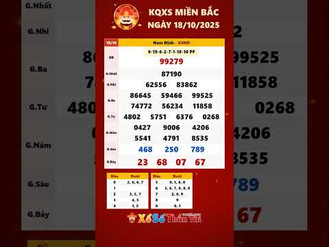 Kết quả Xổ Số Miền Bắc | KQXS Miền Bắc ng&agrave;y 18/10/2025|KQXS XSMB H&ocirc;m Nay-XSND