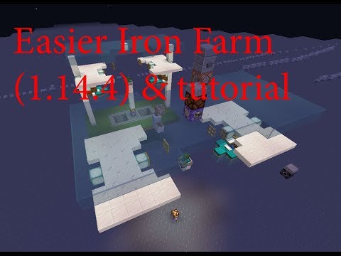 Easier to build Iron Farm (1.14.4), v2, efficiency research and tutorial