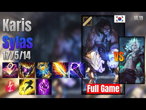 Karis Mid Sylas vs Viego lol KR solo rank Full Game 14.19