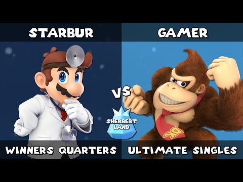 Sherbert Land # 12 | Starbur (Dr Mario) vs Gamer (Donkey Kong) | Winners Quarters | SSBU Ultimate