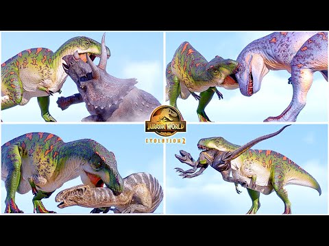 Acrocanthosaurus VS All Dinosaurs Killing Animations in San Marie Bay 🦖 Jurassic World Evolution 2