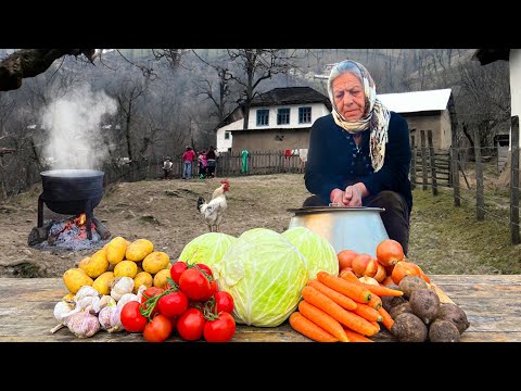 Grandma's Borscht Soup Recipe with Cabbage