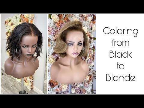 Coloring hair from 1b to Honey Blonde 🍯 with platinum highlights | Using BlondeMe Bleach