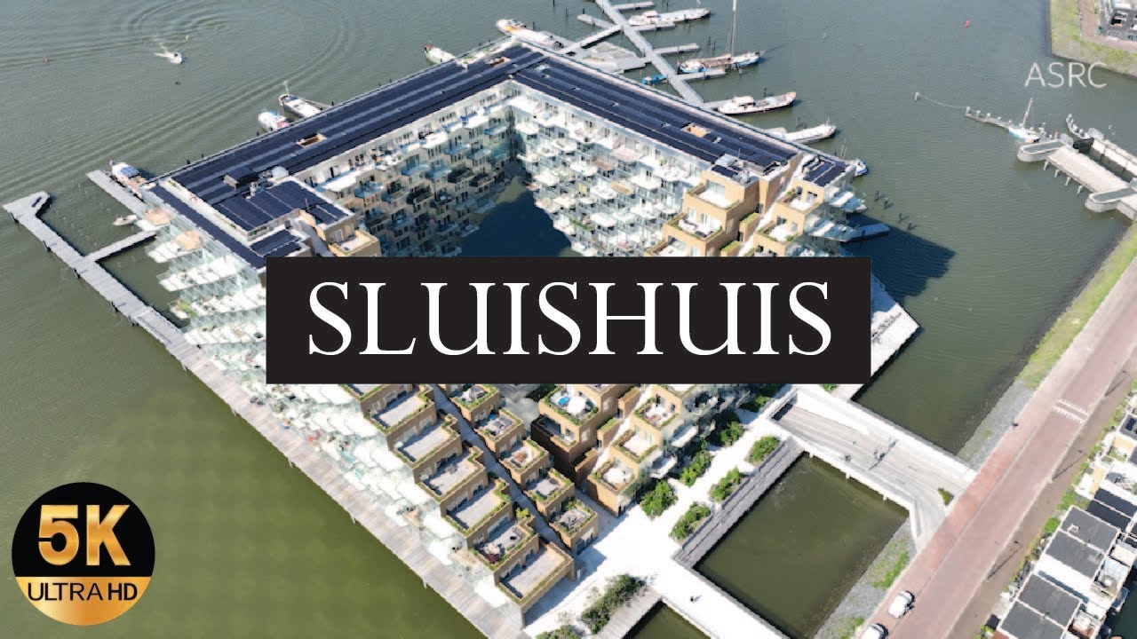 Behold the breathtaking aerial perspective of Sluishuis, nestled in the heart of Amsterdam.