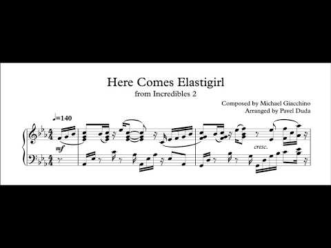 Here Comes Elastigirl - Incredibles 2 (Advanced Piano + Sheet Music)