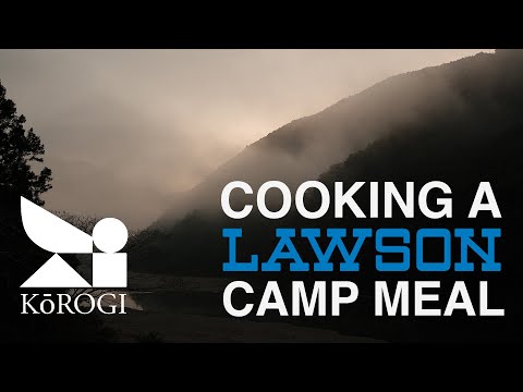 Cooking a Lawson convenience store meal for camp in Japan with a single pot.