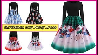 Christmas Day Long Sleeve Casual Party Dress | Winter Christmas Dresses For Women