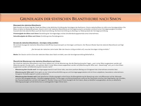 Accounting: Static balance sheet theory according to Simon - FernUniversität Hagen