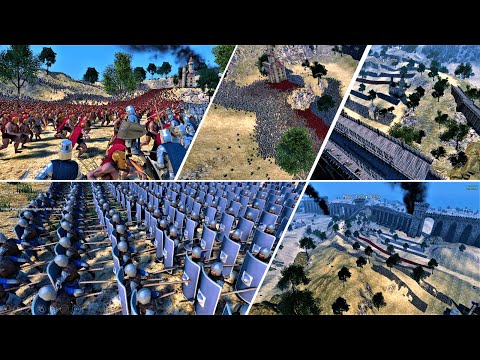 Full Scale Cinematic War Medieval Army vs Ancient Greece Army Tower Defence UEBS Gameplay