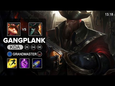 GangPlank vs Teemo Top - EUW Grandmaster - Patch 13.18 Season 13