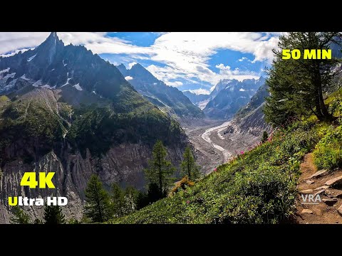Virtual Run 4k Grand Balcon Nord - Mont Blanc Chamonix France - Virtual Scenery for Treadmill