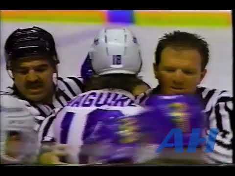 NHL Oct. 24, 1990 Kevin Maguire,TOR v Bob Bassen,STL Toronto Maple Leafs St. Louis Blues