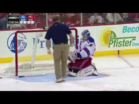 Henrik Lundqvist Fakes an Injury during NJD vs. NYR Mar 19 2013
