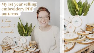 My First Year Selling Hand Embroidery PDF Patterns on Etsy + How Much I Made | Embroidery Business