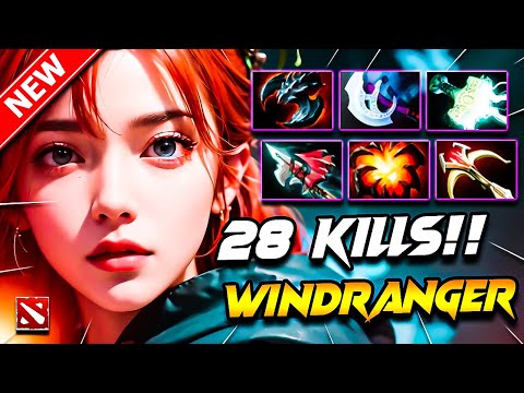 WINDRANGER 28 Kills!! Dota 2 Gameplay | DOTA 2 Windranger Carry Build Pro Gameplay Guide 7.40