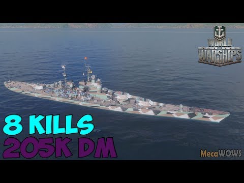 World of WarShips | Kremlin | 8 KILLS | 205K Damage - Replay Gameplay 4K 60 fps