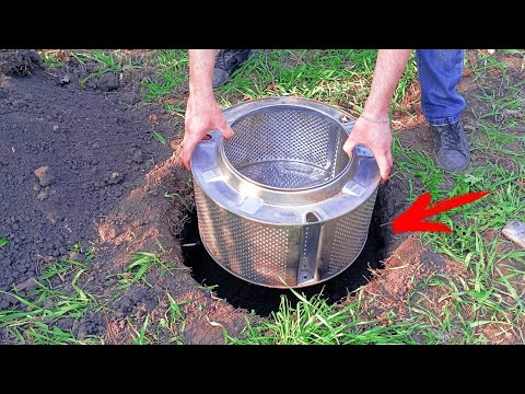 BRILLIANT IDEA! I buried a washing machine drum and look what came out
