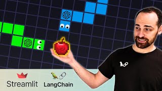 GPT-4 Turbo Agent Plays the 1vs1 Snake Game (Python webapp) - Your AI Portfolio #1