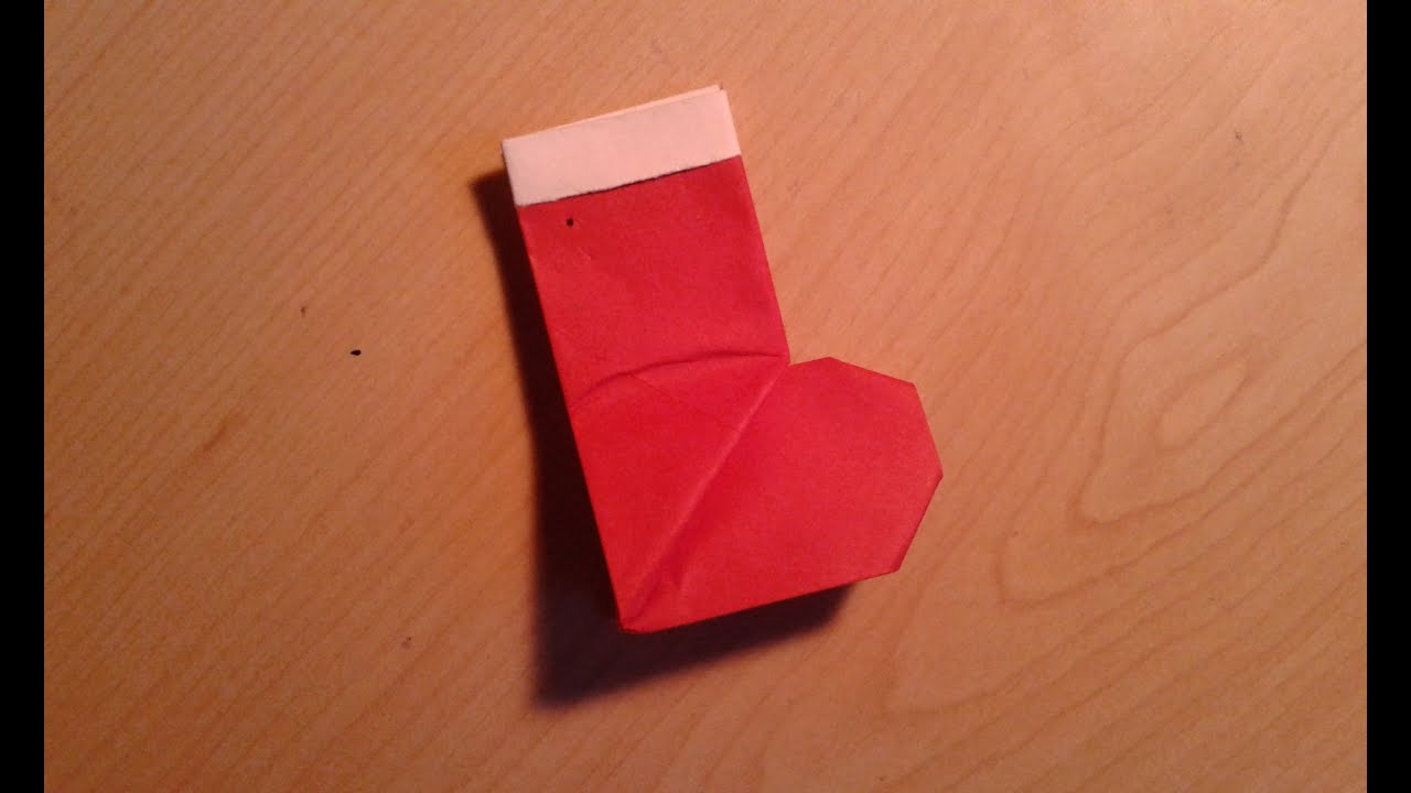 Origami Christmas Stocking/Santa Boot - Easy Tutorial