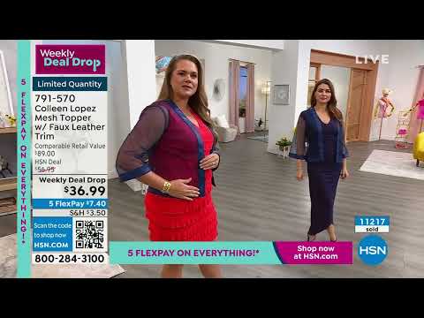 Colleen Lopez Mesh Topper with Faux Leather Trim