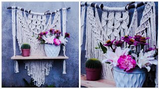 DIY Macrame Wall Hanging with Shelf #1 -  Macramé Tutorial for beginner by TNARTNCRAFTS