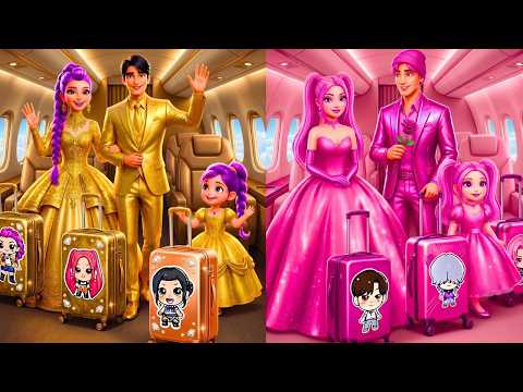 K-Pop Demon Hunters Golden Family VS Rubellite Family in Secret Airplane | KPOP Demon Hunter