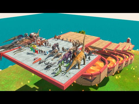 Jump Over Lava Hole - Animal Revolt Battle Simulator