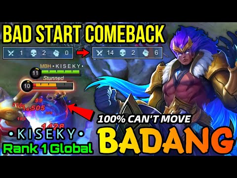 Powerfull Punch Badang Comeback from Bad Start! - Top 1 Global Badang by  • K I S E K Y • - MLBB