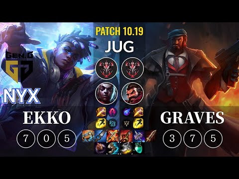 GEN Nyx Ekko vs Graves Jungle - KR Patch 10.19