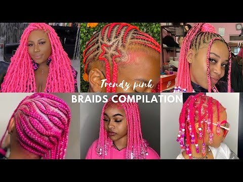 PINK trendy Braids For Black Queens 👸🏽 💖