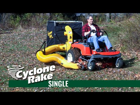 Say Goodbye to Raking! Cyclone Rake CRS Lawn Vacuum System in Action