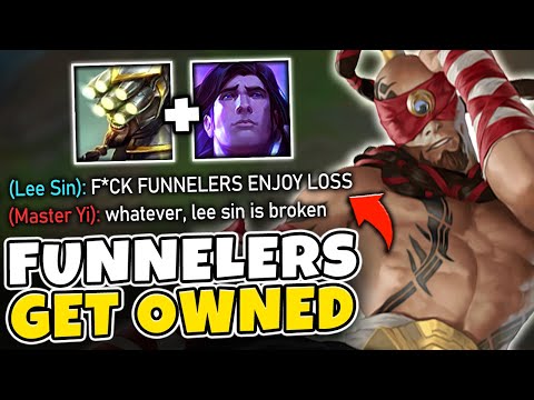 DESTROYING 100% WIN-RATE FUNNEL COMP SMURFS! MASTER LEE SIN VS. CHEATERS - League of Legends