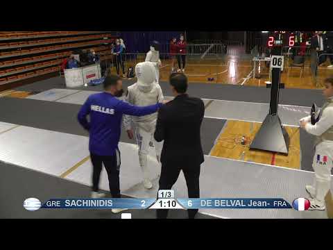 2022 940 T32 12 M F Individual Cadets NoviSad SRB ZCH 6 SACHINIDIS GRE vs DE BELVAL FRA