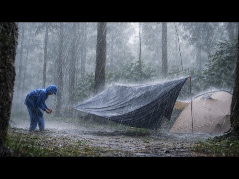 WORST EXPERIENCE OF BEING Caught in a Rainstorm ⛈️ in bad weather in the middle of the forest