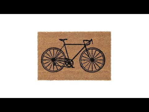 Fußmatte Fahrrad 40 x 60 cm Schwarz - Braun - Naturfaser - Kunststoff - 60 x 2 x 40 cm