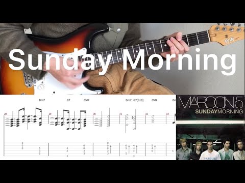 Maroon 5 - Sunday Morning (guitar cover with tabs & chords)